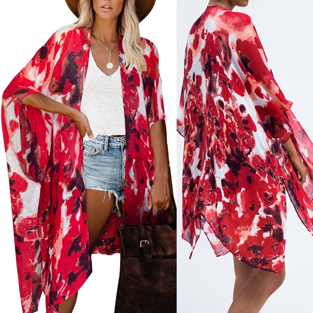 - -❤️ RESORT RED BOHO Print Kimono
Arrives new